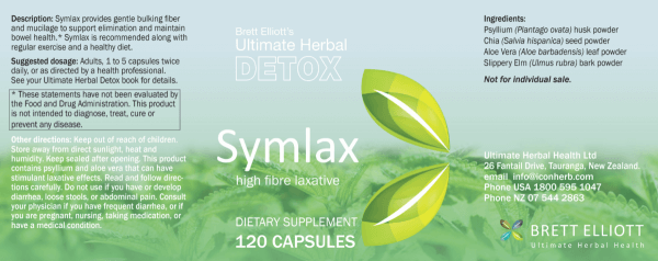 Symlax Bulking Fiber Prebiotic Laxative Label