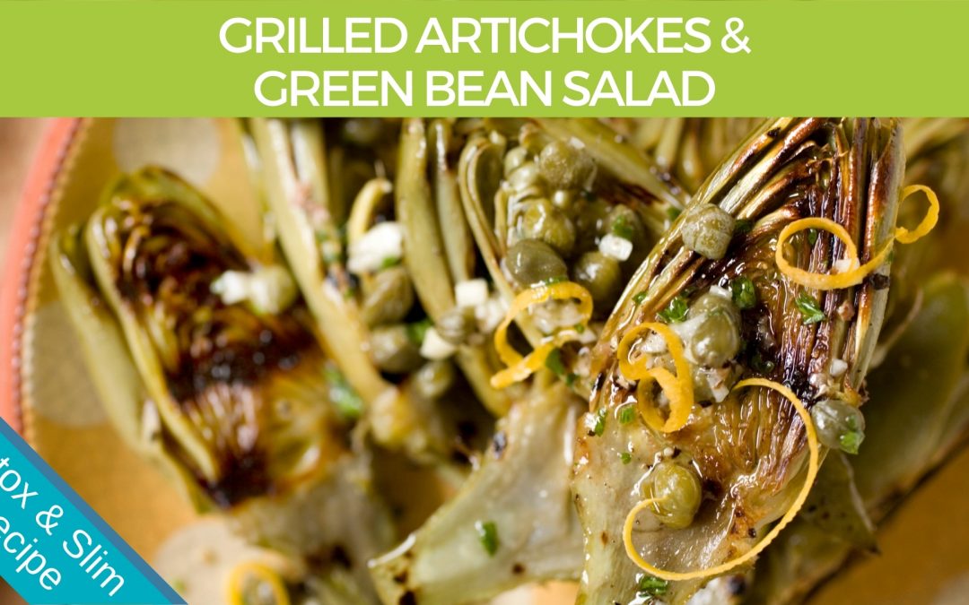 Grilled Artichokes & Green Bean salad