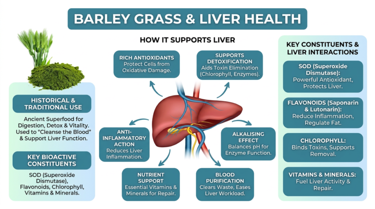Barley grass liver health infographic