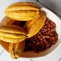 Cacao in its raw form