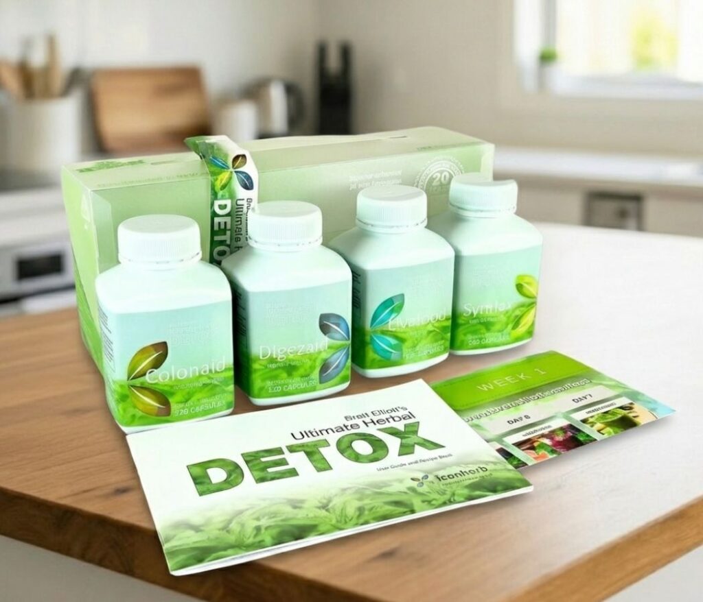 Brett Elliott Ultimate Herbal Detox Kit Bottles Out of Box with User Guide