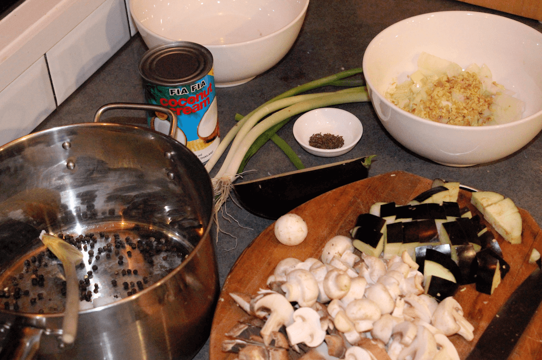 Eggplant soup ingredients