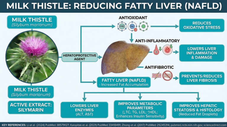 Milk thistle and fatty liver disease infographic