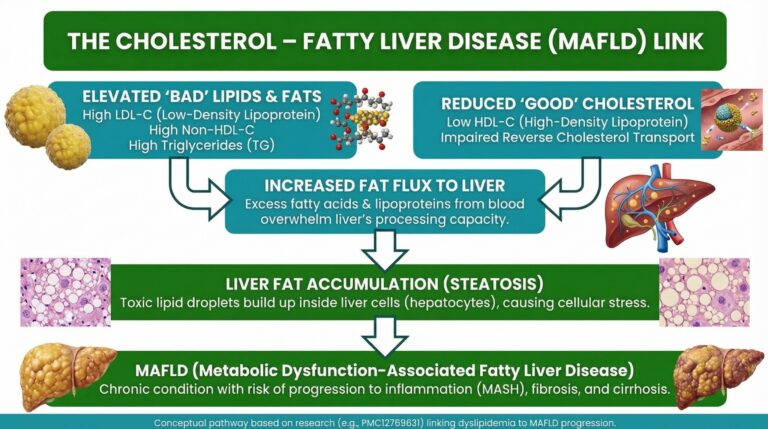 The cholesterol fatty liver disease link infographic