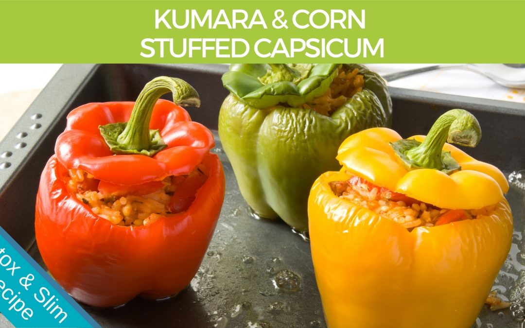 Curried Kumara & Corn Stuffed Capsicum