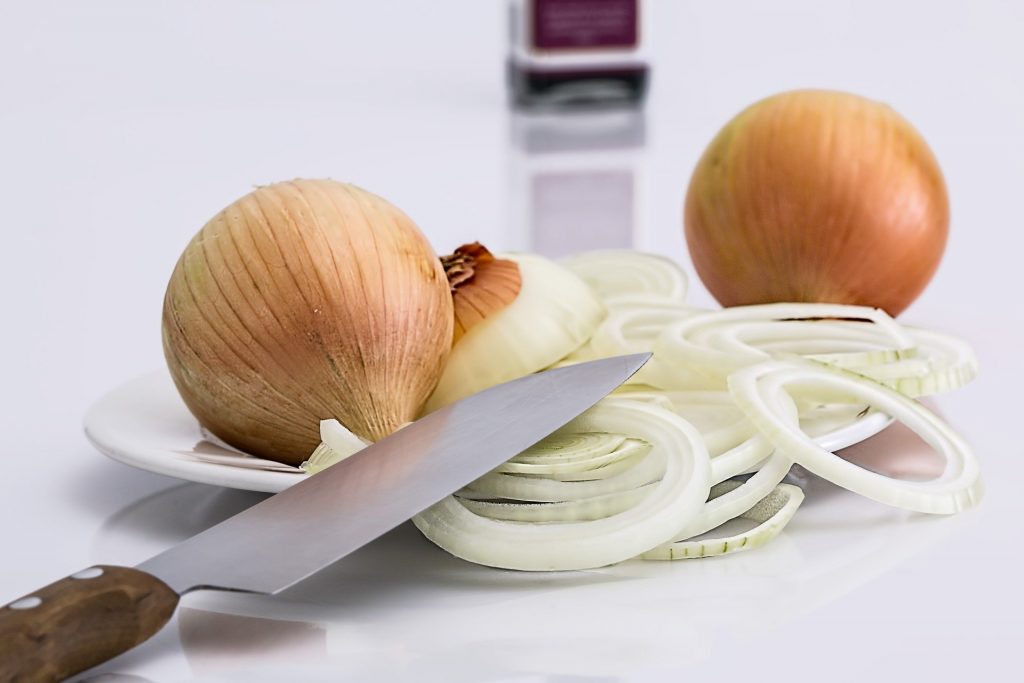 sliced and whole onions