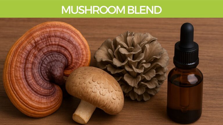 Reishi, shiitake, and maitake mushrooms