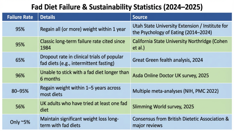 Fad-diet failure statistics chart