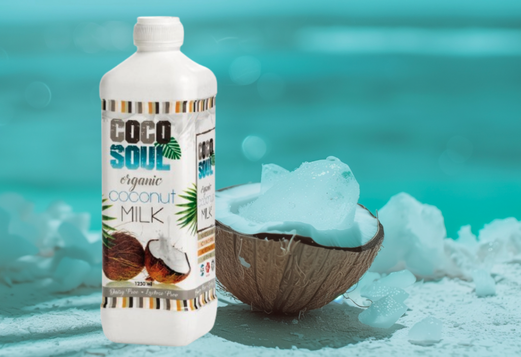 CocoSoul Coconut Milk with a coconut